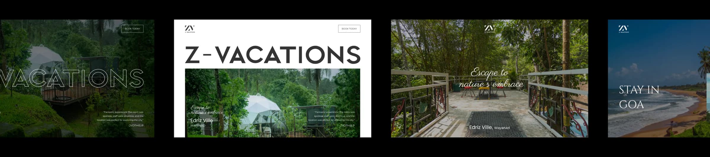 Ideation / exploration board — homepage concept thumbnails