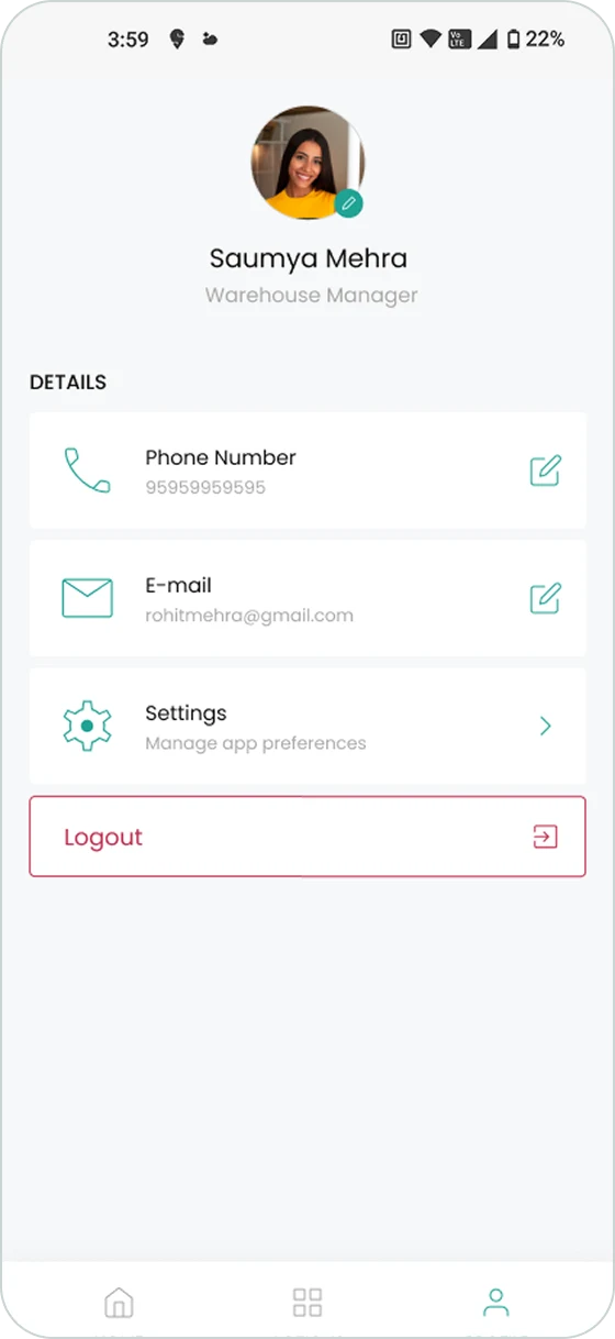 The redesigned profile screen