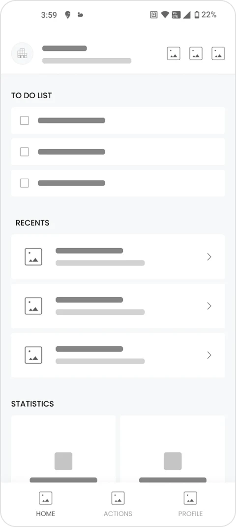 Home page wireframe