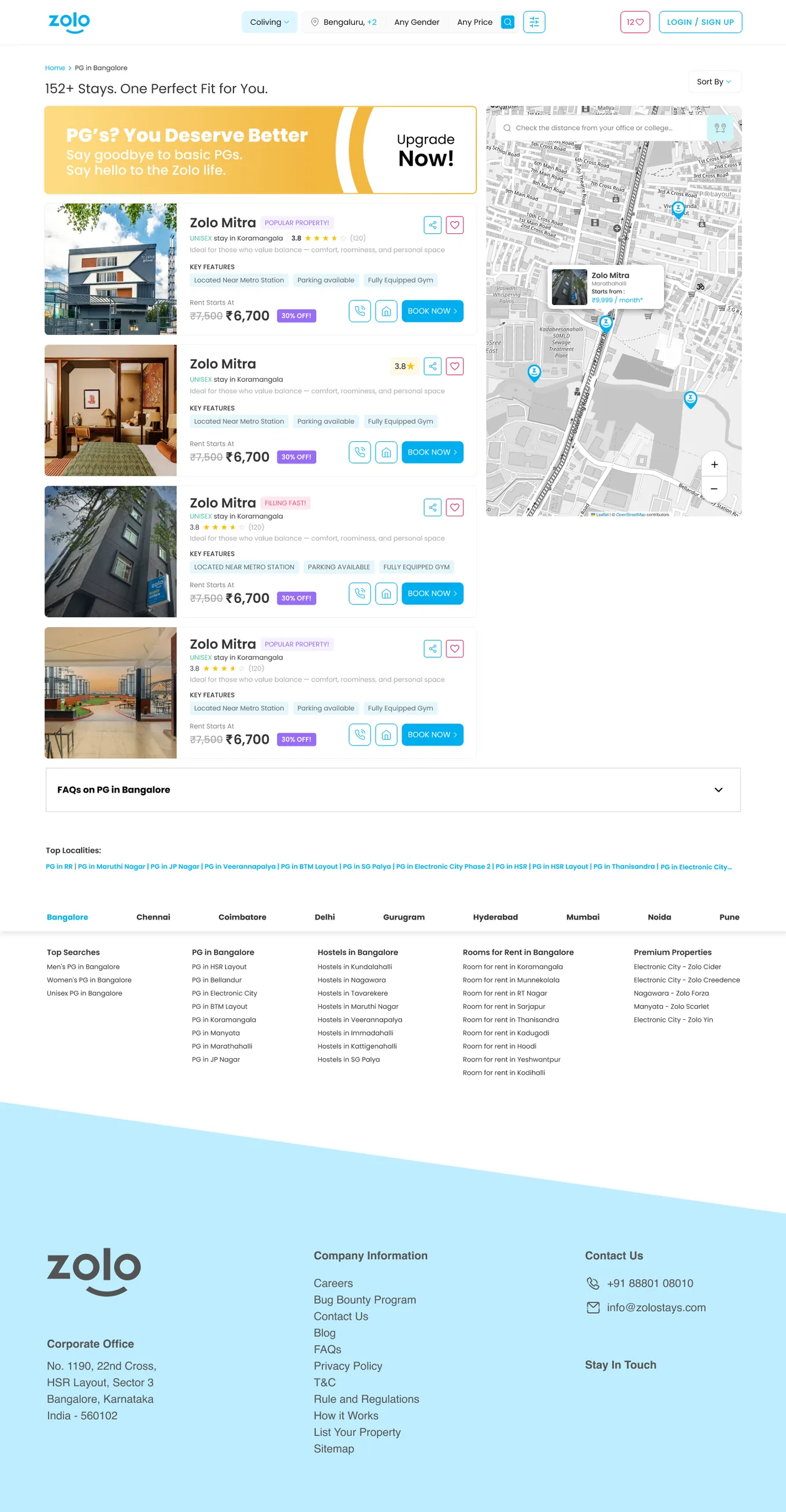 Listing page