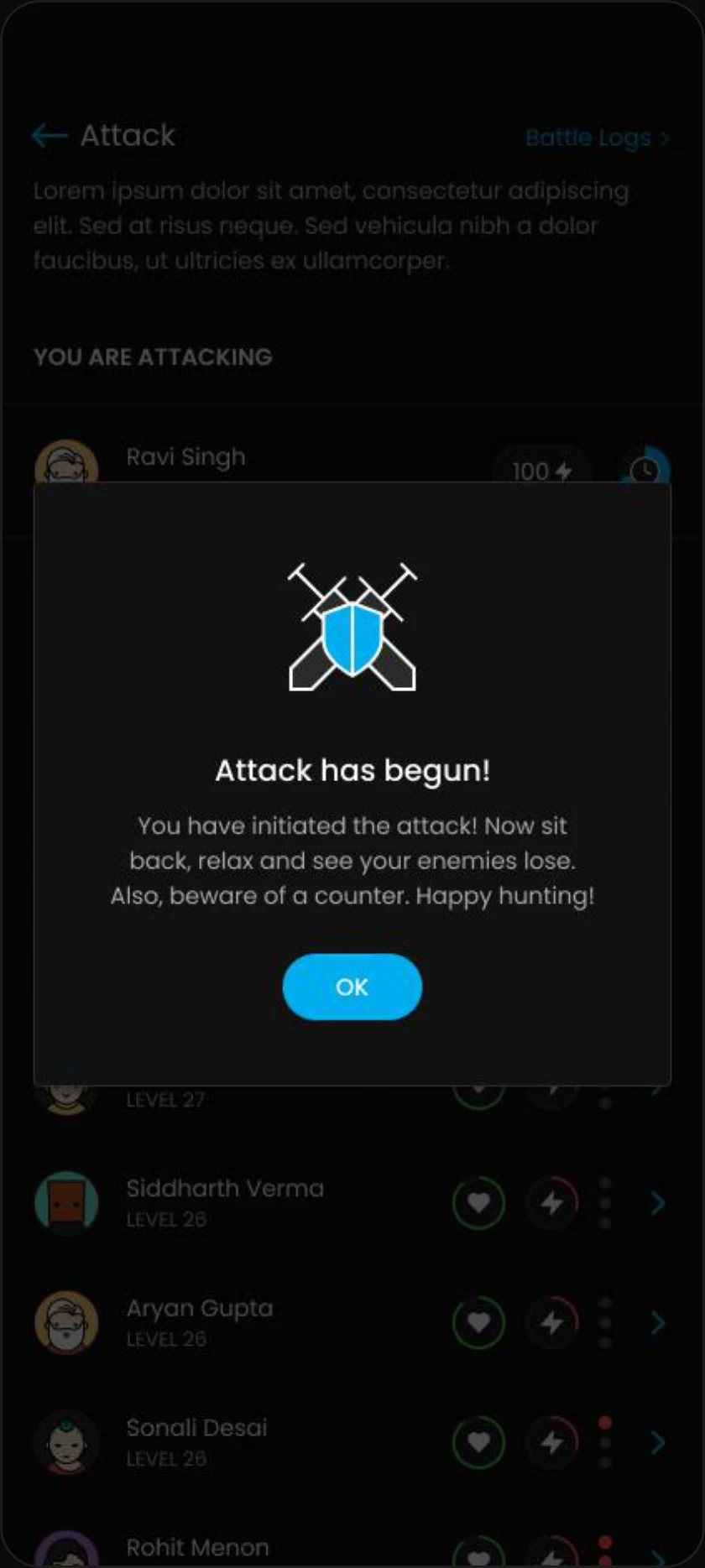 Attack Popup