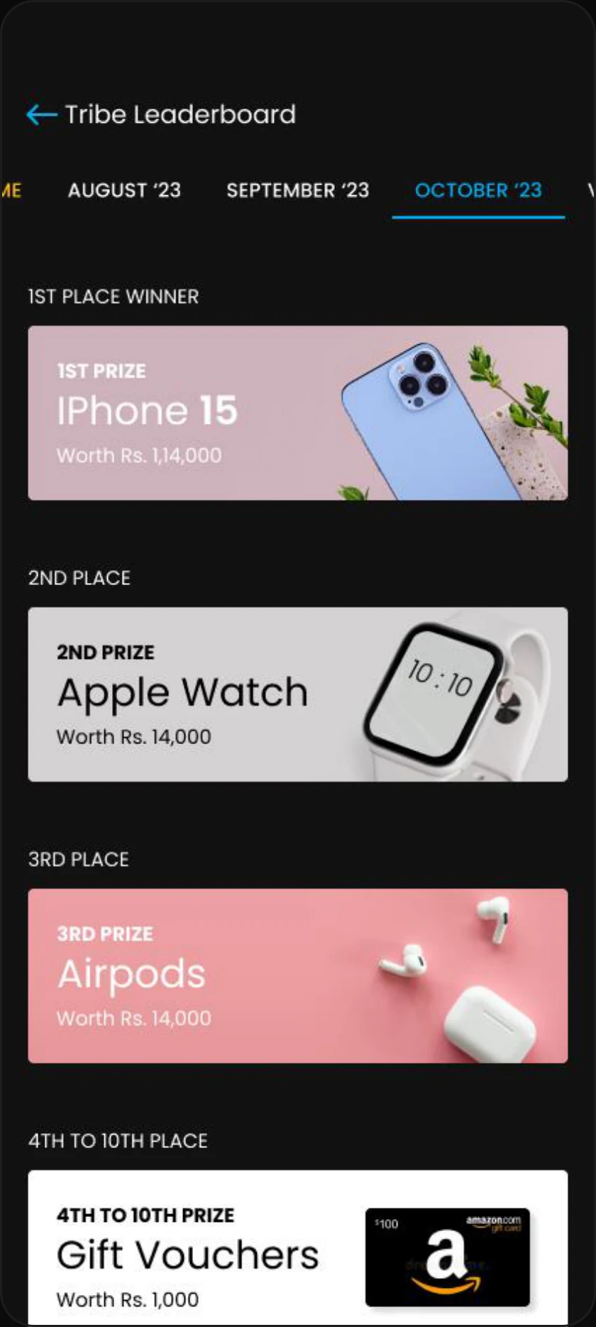 Monthly Leaderboard Rewards